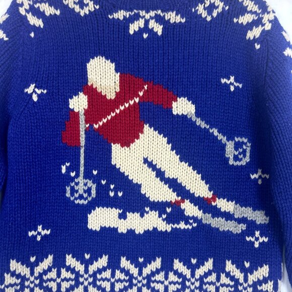 Vintage Lands' End Women's S Lambswool Alpine Ski Sweater Chunky Knit Noridc - Picture 2 of 11